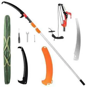 VINGLI 12ft Manual Pole Saws, Extendable Tree Trimmers Long Handle Pruner, 2Pcs Sharp Blade and Scissors, Long Tree Pruner with 2-section for Pruning Palms and Shrubs VINGLI 12ft Manual Pole Saws, Extendable Tree Trimmers Long Handle Pruner, 2Pcs Sharp Blade and Scissors, Long Tree Pruner with 2-section for Pruning Palms and Shrubs