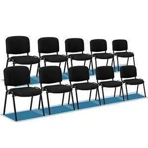 VINGLI Black Mesh Chairs - 10-Pack Stackable Armless Chairs for Office, Church, Conference & Meeting Rooms VINGLI Black Mesh Chairs - 10-Pack Stackable Armless Chairs for Office, Church, Conference & Meeting Rooms