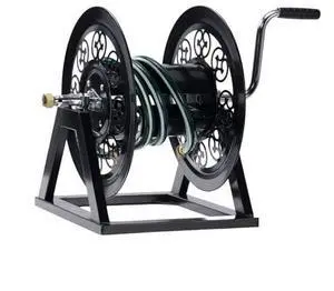 VINGLI Decorative Hose Reel, Wall Mount Water Hose Reel for Garden Outside with Heavy Duty Portable Rolling Design Metal, 108FT Capacity for 3/4" Hose for Outdoor Use (Black) VINGLI Decorative Hose Reel, Wall Mount Water Hose Reel for Garden Outside with Heavy Duty Portable Rolling Design Metal, 108FT Capacity for 3/4" Hose for Outdoor Use (Black)