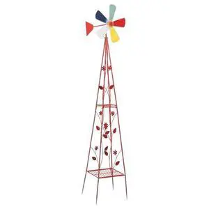 VINGLI Ornamental Windmill Backyard Garden Decoration Weather Vane, Heavy Duty Metal Wind Mill (Red with Display Shelf, 6.2, Feet, 13.8, Inches, 6.2, Feet, 13.8, Inches, 19.2, Inches) VINGLI Ornamental Windmill Backyard Garden Decoration Weather Vane, Heavy Duty Metal Wind Mill (Red with Display Shelf, 6.2, Feet, 13.8, Inches, 6.2, Feet, 13.8, Inches, 19.2, Inches)