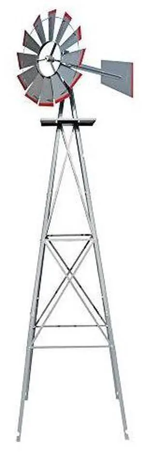 VINGLI 8FT Ornamental Windmill Backyard Garden Decoration Weather Vane, Heavy Duty Metal Wind Mill w/ 4 Legs Design (Grey, 8, Feet, 21.6, Inches, 8.00, Feet, 25.98, Inches, 25.98, Inches) VINGLI 8FT Ornamental Windmill Backyard Garden Decoration Weather Vane, Heavy Duty Metal Wind Mill w/ 4 Legs Design (Grey, 8, Feet, 21.6, Inches, 8.00, Feet, 25.98, Inches, 25.98, Inches)