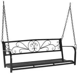 VINGLI Upgraded Metal Patio Porch Swing, 660 LBS Weight Capacity Steel Porch Swing Chair for Outdoors, Heavy Duty Garden Swing Bench for Gardens & Yards (Pattern 1) VINGLI Upgraded Metal Patio Porch Swing, 660 LBS Weight Capacity Steel Porch Swing Chair for Outdoors, Heavy Duty Garden Swing Bench for Gardens & Yards (Pattern 1)
