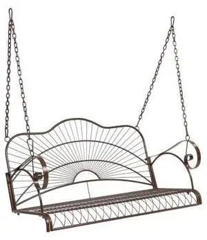 VINGLI Upgraded Metal Patio Porch Swing, 660 LBS Weight Capacity Steel Porch Swing Chair for Outdoors, Heavy Duty Swing Chair Bench for Gardens & Yards (Pattern 3) VINGLI Upgraded Metal Patio Porch Swing, 660 LBS Weight Capacity Steel Porch Swing Chair for Outdoors, Heavy Duty Swing Chair Bench for Gardens & Yards (Pattern 3)