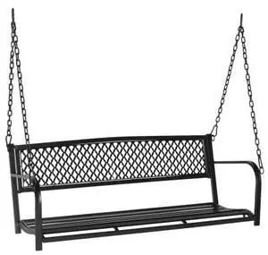 VINGLI Upgraded Metal Patio Porch Swing, 660 LBS Weight Capacity Steel Porch Swing Chair for Outdoors, Heavy Duty Garden Swing Bench for Gardens & Yards (Pattern 2) VINGLI Upgraded Metal Patio Porch Swing, 660 LBS Weight Capacity Steel Porch Swing Chair for Outdoors, Heavy Duty Garden Swing Bench for Gardens & Yards (Pattern 2)