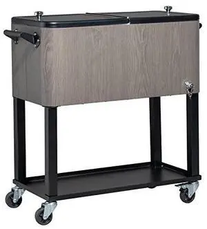 VINGLI 80 Quart Rolling Ice Chest on Wheels, Patio Cooler Cart, Beverage Rolling Cooler for Outdoor Patio Deck Party VINGLI 80 Quart Rolling Ice Chest on Wheels, Patio Cooler Cart, Beverage Rolling Cooler for Outdoor Patio Deck Party