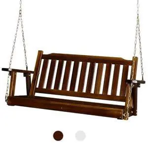 VINGLI Heavy Duty 880 LBS 4 FT Outdoor Porch Swing, Patio Hanging Swing Bench for Yard, Rustic VINGLI Heavy Duty 880 LBS 4 FT Outdoor Porch Swing, Patio Hanging Swing Bench for Yard, Rustic
