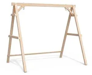 VINGLI 6.2FT Porch Swing Frame, 660 LBS Heavy Duty A-Frame Wooden Porch Swing Stand with Bottom Connection Bar for 5FT Porch Swing, Upgraded Wood Swing Hanger for Garden Patio (Natural, 6.2FT) VINGLI 6.2FT Porch Swing Frame, 660 LBS Heavy Duty A-Frame Wooden Porch Swing Stand with Bottom Connection Bar for 5FT Porch Swing, Upgraded Wood Swing Hanger for Garden Patio (Natural, 6.2FT)