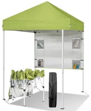 VINGLI 5x5 ft Pop Up Canopy Tent, Outdoor Small Gazebo with Backpack, Patio Slant Leg with 1 Sidewall, Portable Easy Up (Lime Green) VINGLI 5x5 ft Pop Up Canopy Tent, Outdoor Small Gazebo with Backpack, Patio Slant Leg with 1 Sidewall, Portable Easy Up (Lime Green)