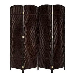 VINGLI 6 FT Tall Rattan Room Divider, Folding Privacy Screen, Indoor Partition Wall Dividers, Freestanding Hinged Space Separator (Brown, 4 Panel) VINGLI 6 FT Tall Rattan Room Divider, Folding Privacy Screen, Indoor Partition Wall Dividers, Freestanding Hinged Space Separator (Brown, 4 Panel)