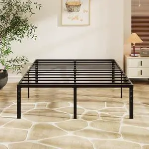 VINGLI 18 Inch Queen Bed Frame, Heavy Duty Metal Platform,No Box Spring Needed, Sturdy Steel Slat Support, Easy Assembly, Noise-Free, 16 inch Underbed Storage,Black VINGLI 18 Inch Queen Bed Frame, Heavy Duty Metal Platform,No Box Spring Needed, Sturdy Steel Slat Support, Easy Assembly, Noise-Free, 16 inch Underbed Storage,Black