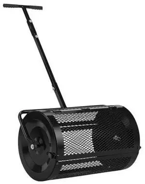 VINGLI Compost Spreader, 24 inch Peat Moss Spreader with Height Adjustable Handle, T Shaped Handle Peat Moss Roller, Seed Spreader for Lawn Backyard Outdoor (24"-Black) VINGLI Compost Spreader, 24 inch Peat Moss Spreader with Height Adjustable Handle, T Shaped Handle Peat Moss Roller, Seed Spreader for Lawn Backyard Outdoor (24"-Black)