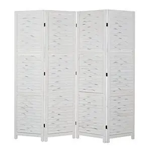 Bonnlo Wood Room Divider Privacy Screen, 5.9 Ft Tall Folding Partition Wall Divider, Indoor Freestanding Hinged Space Separator (Grey, 4 Panel) Bonnlo Wood Room Divider Privacy Screen, 5.9 Ft Tall Folding Partition Wall Divider, Indoor Freestanding Hinged Space Separator (Grey, 4 Panel)