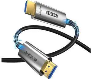 8K & 4K HDMI 2.1 Fiber Optic Cable 164ft for all HDMI devices like PS5, Xbox, Switch 8K@60Hz 4K@120Hz HDCP 2.2&2.3, eARC,HDR10, Dynamic HDR - In Wall Long HDMI Cable - Silver 8K & 4K HDMI 2.1 Fiber Optic Cable 164ft for all HDMI devices like PS5, Xbox, Switch 8K@60Hz 4K@120Hz HDCP 2.2&2.3, eARC,HDR10, Dynamic HDR - In Wall Long HDMI Cable - Silver