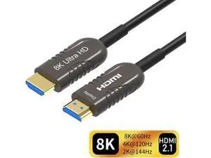 8K HDMI 2.1 Fiber Optic Cable 164FT 48gbps 8K60Hz 4K120Hz Dynamic HDR eARC HDCP2.3 8K HDMI 2.1 Fiber Optic Cable 164FT 48gbps 8K60Hz 4K120Hz Dynamic HDR eARC HDCP2.3