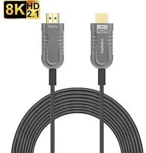 8K HDMI Fiber Optic Long Cable 164FT/50M, Ultra 48Gbps Unidirectional High Speed 3D 8K@60Hz 4K@120Hz 144Hz Braided HDMI Cord eARC HDR10 HDCP 2.2&2.3 Compatible with Roku TV/PS5/HDTV/Blu-ray 8K HDMI Fiber Optic Long Cable 164FT/50M, Ultra 48Gbps Unidirectional High Speed 3D 8K@60Hz 4K@120Hz 144Hz Braided HDMI Cord eARC HDR10 HDCP 2.2&2.3 Compatible with Roku TV/PS5/HDTV/Blu-ray