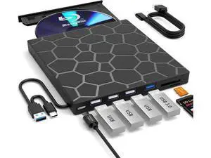 External Blu ray Drive, USB 3.0 Type-C 3D Blu RAL Drive, External CD/DVD Drive, DVD/BD Player Read/Write Portable Blu-ray Drive for Laptop Windows PC Mac Mac-Book Desktop External Blu ray Drive, USB 3.0 Type-C 3D Blu RAL Drive, External CD/DVD Drive, DVD/BD Player Read/Write Portable Blu-ray Drive for Laptop Windows PC Mac Mac-Book Desktop