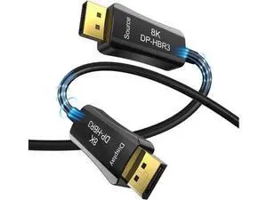 Fiber DisplayPort Cable 330ft, Fiber Optic Displayport 1.4 Cable Supports 8K@60Hz, 4K@144Hz, 32.4Gbps, Slim and Flexible Fiber DP to DP Cable(In Wall) Fiber DisplayPort Cable 330ft, Fiber Optic Displayport 1.4 Cable Supports 8K@60Hz, 4K@144Hz, 32.4Gbps, Slim and Flexible Fiber DP to DP Cable(In Wall)