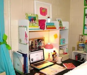 Classic Dorm Desk Bookshelf - White Classic Dorm Desk Bookshelf - White