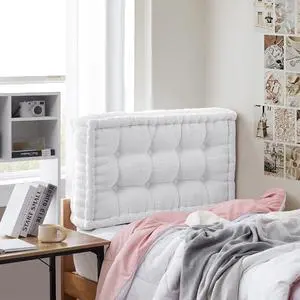 Rainha® - Ultra Thick Tufted College Headboard - Pure White Rainha® - Ultra Thick Tufted College Headboard - Pure White