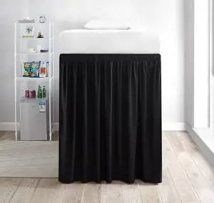 Extended Dorm Sized Bed Skirt Panel with Ties (1 Panel) - Black (for Raised or lofted beds) Extended Dorm Sized Bed Skirt Panel with Ties (1 Panel) - Black (for Raised or lofted beds)