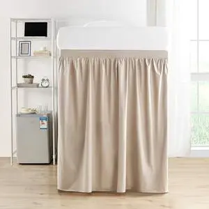 Extended Dorm Sized Cotton Bed Skirt Panel with Ties (1 Panel) - Sepia Beige (for Raised or lofted beds) Extended Dorm Sized Cotton Bed Skirt Panel with Ties (1 Panel) - Sepia Beige (for Raised or lofted beds)