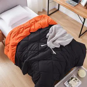 Orange/Black Reversible Twin XL Comforter Orange/Black Reversible Twin XL Comforter
