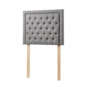 Tavira Allure® College Dorm Headboard with Legs - Tufted Rivet - Linen Gray Tavira Allure® College Dorm Headboard with Legs - Tufted Rivet - Linen Gray