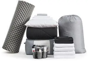 College Dorm Bedding Pack - Twin XL Bed in a Bag - Black Color Set College Dorm Bedding Pack - Twin XL Bed in a Bag - Black Color Set