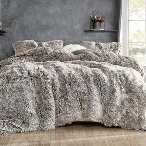 are You Kidding Coma Inducer Oversized King Comforter Set - Frost Chocolate | Shaggy fluffy plush comforter set with premium bedding materials for Coma Worthy Sleep. are You Kidding Coma Inducer Oversized King Comforter Set - Frost Chocolate | Shaggy fluffy plush comforter set with premium bedding materials for Coma Worthy Sleep.