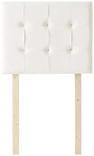 Mo' Classic College Headboard with Legs - Plush Velvet White Mo' Classic College Headboard with Legs - Plush Velvet White