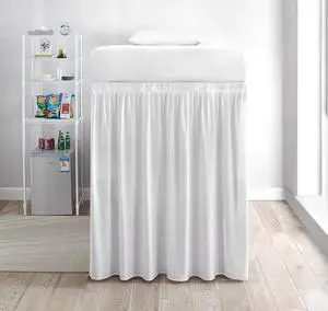 Extended Dorm Sized Bed Skirt Panel with Ties (1 Panel) - White (for Raised or lofted beds) Extended Dorm Sized Bed Skirt Panel with Ties (1 Panel) - White (for Raised or lofted beds)
