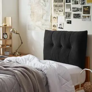 Rainha - Plush Tufted College Headboard - Black Rainha - Plush Tufted College Headboard - Black
