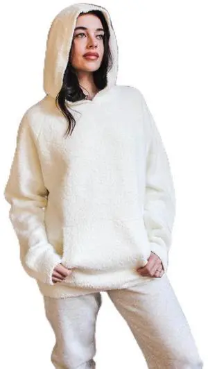 Coma Inducer Oversized Hoodie - Cozy to the Est - White - Small/Medium Coma Inducer Oversized Hoodie - Cozy to the Est - White - Small/Medium