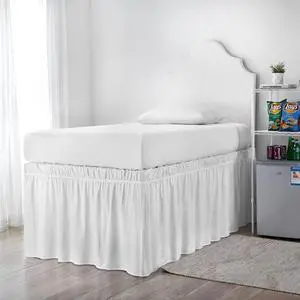 Ruffled Dorm Sized Bed Skirt - Twin XL - White Ruffled Dorm Sized Bed Skirt - Twin XL - White