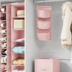 TUSK® 3-Piece College Closet Set - Rose Quartz (Hanging Shelves Version) TUSK® 3-Piece College Closet Set - Rose Quartz (Hanging Shelves Version)
