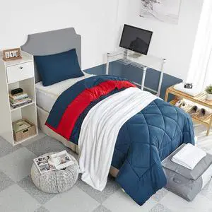 Nightfall Navy/Cherry Red Reversible Comforter - Twin XL Bedding Nightfall Navy/Cherry Red Reversible Comforter - Twin XL Bedding