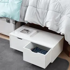 Yak About It® Underbed Rolling Drawers - White Yak About It® Underbed Rolling Drawers - White