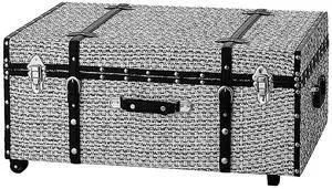 Texture® Brand Trunk - White Threaded Black 29"L x 20"W x 14"H Texture® Brand Trunk - White Threaded Black 29"L x 20"W x 14"H