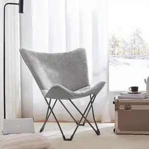 Oversized Butterfly Chair - Comfy Cozy Classic Gray Oversized Butterfly Chair - Comfy Cozy Classic Gray