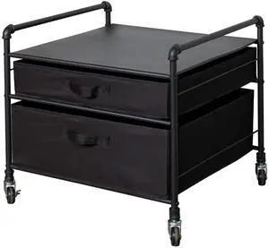 The Fridge Stand Supreme - Drawer Organization - Black Pipe Frame with Black Drawers The Fridge Stand Supreme - Drawer Organization - Black Pipe Frame with Black Drawers