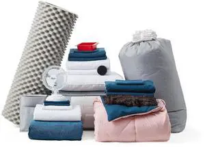 Fully-Loaded - Twin XL Dorm Bedding + Essentials Package - Silver Pink/Nightfall Navy Color Set Fully-Loaded - Twin XL Dorm Bedding + Essentials Package - Silver Pink/Nightfall Navy Color Set