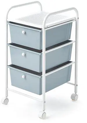 Suprima® Storage Carts - 3 Drawer Shelf - Gray Suprima® Storage Carts - 3 Drawer Shelf - Gray