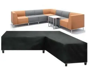 Patio Sofa Covers V-Shaped Sectional 118x118in Black Outdoor Waterproof Furniture Cover Dustproof Furniture Sets All Weather Protection Dust Cover for Patio Lawn Garden Veranda Patio Sofa Covers V-Shaped Sectional 118x118in Black Outdoor Waterproof Furniture Cover Dustproof Furniture Sets All Weather Protection Dust Cover for Patio Lawn Garden Veranda