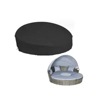 Outdoor Daybed Cover,DxH 89x32in Waterproof Patio Sofa Covers,All Weather Protection Round Canopy Day Bed Cover,Patio Furniture Accessories Cover for Garden Sofa (Only Cover) (Black) Outdoor Daybed Cover,DxH 89x32in Waterproof Patio Sofa Covers,All Weather Protection Round Canopy Day Bed Cover,Patio Furniture Accessories Cover for Garden Sofa (Only Cover) (Black)