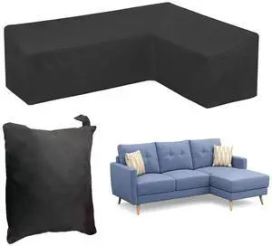 Patio Sofa Covers L-Shaped Sectional 112x87in Black Outdoor Waterproof Furniture Cover Dustproof Furniture Sets All Weather Protection Dust Cover for Patio Lawn Garden Veranda (112"x87") Patio Sofa Covers L-Shaped Sectional 112x87in Black Outdoor Waterproof Furniture Cover Dustproof Furniture Sets All Weather Protection Dust Cover for Patio Lawn Garden Veranda (112"x87")
