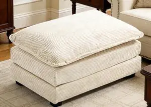 Ottoman for Sectional Cloud Couch, Corduroy Ottoman for Deep Seat Modular Couch for Apartment, Living Room and Bedroom, Beige Ottoman for Sectional Cloud Couch, Corduroy Ottoman for Deep Seat Modular Couch for Apartment, Living Room and Bedroom, Beige