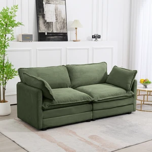 ROWHY 78'' Sectional 2 Seat Cloud Loveseat with 2 Throw Pillows, Modern Corduroy Love Seat, Cozy Sofa for Living Room, Office and Bedroom,Green ROWHY 78'' Sectional 2 Seat Cloud Loveseat with 2 Throw Pillows, Modern Corduroy Love Seat, Cozy Sofa for Living Room, Office and Bedroom,Green