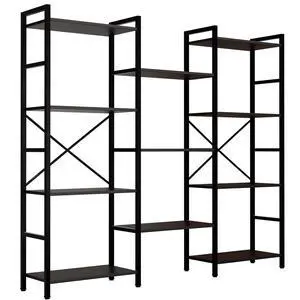 Triple 4 Tier Book Shelf, Modern Bookcase Shelf, Freestanding Large Display Shelves for Living Room/Office/Garage, Stable Large Bookshelf with Storage for Books/LEGO/Plants, Black Triple 4 Tier Book Shelf, Modern Bookcase Shelf, Freestanding Large Display Shelves for Living Room/Office/Garage, Stable Large Bookshelf with Storage for Books/LEGO/Plants, Black