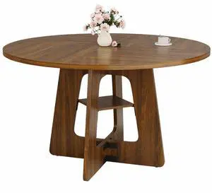 Round Dining Table for 4-6, 47" Kitchen Table for Dining Room, Circle Farmhouse Kitchen Table, Wood Dinner Table for Kitchen, Living Room, Apartment Round Dining Table for 4-6, 47" Kitchen Table for Dining Room, Circle Farmhouse Kitchen Table, Wood Dinner Table for Kitchen, Living Room, Apartment