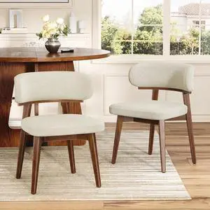Dining Chairs Set of 2, Modern Upholstered Dining Chairs, Wooden Kitchen Chairs for Dining Room with Ergonomic Curved Backrest Dining Chairs Set of 2, Modern Upholstered Dining Chairs, Wooden Kitchen Chairs for Dining Room with Ergonomic Curved Backrest